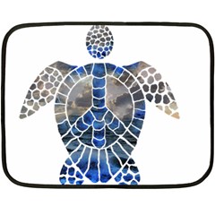 Peace Turtle Mini Fleece Blanket (two Sided) by oddzodd