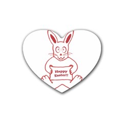 Cute Bunny Happy Easter Drawing I Drink Coasters 4 Pack (heart)  by dflcprints