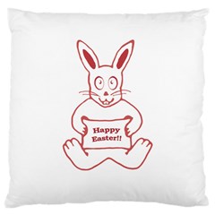 Cute Bunny Happy Easter Drawing I Large Cushion Case (single Sided)  by dflcprints
