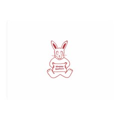 Cute Bunny Happy Easter Drawing I Double Sided Flano Blanket (mini) by dflcprints