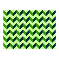 Green Modern Retro Chevron Patchwork Pattern Double Sided Flano Blanket (mini) by GardenOfOphir