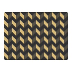 Tan Gray Modern Retro Chevron Patchwork Pattern Double Sided Flano Blanket (mini) by GardenOfOphir