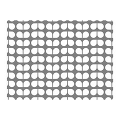 Gray And White Leaf Pattern Double Sided Flano Blanket (mini) by GardenOfOphir
