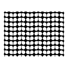 Black And White Leaf Pattern Double Sided Flano Blanket (mini) by GardenOfOphir