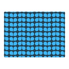 Blue Gray Leaf Pattern Double Sided Flano Blanket (mini) by GardenOfOphir