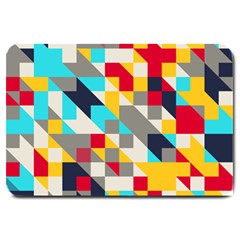 Colorful Shapes Large Doormat by LalyLauraFLM