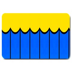 Colorful Curtain Large Doormat by LalyLauraFLM