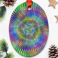 Hypnotic Star Burst Fractal Oval Ornament (two Sides) by StuffOrSomething