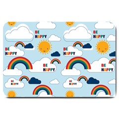 Be Happy Repeat Large Door Mat by Kathrinlegg