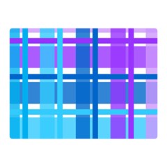 Blue & Purple Gingham Plaid Double Sided Flano Blanket (mini) by StuffOrSomething