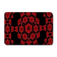 Red Alaun Crystal Mandala Small Door Mat by lucia