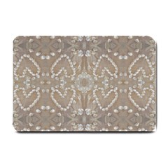 Love Hearts Beach Seashells Shells Sand  Small Door Mat by yoursparklingshop