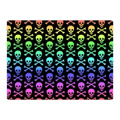 Rainbow Skull And Crossbones Pattern Double Sided Flano Blanket (mini) by ArtistRoseanneJones