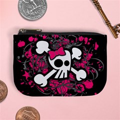 Girly Skull And Crossbones Coin Change Purse by ArtistRoseanneJones