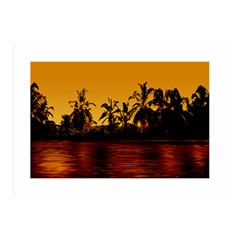 Tropical Sunset Paradise Double Sided Flano Blanket (mini) by dflcprints