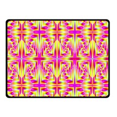 Pink And Yellow Rave Pattern Double Sided Fleece Blanket (small)  by KirstenStar