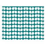 Teal And White Leaf Pattern Double Sided Flano Blanket (Large)  80 x60  Blanket Front