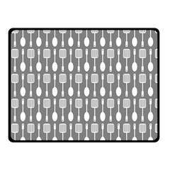 Gray And White Kitchen Utensils Pattern Double Sided Fleece Blanket (small)  by GardenOfOphir