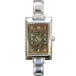 Elegant Clef With Floral Elements On A Background With Damasks Rectangle Italian Charm Watches