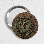 Elegant Clef With Floral Elements On A Background With Damasks 2.25  Handbag Mirrors
