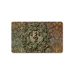 Elegant Clef With Floral Elements On A Background With Damasks Magnet (Name Card)