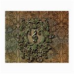 Elegant Clef With Floral Elements On A Background With Damasks Small Glasses Cloth