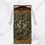 Elegant Clef With Floral Elements On A Background With Damasks Jewelry Bags
