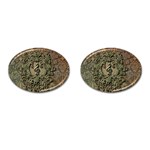 Elegant Clef With Floral Elements On A Background With Damasks Cufflinks (Oval)