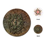 Elegant Clef With Floral Elements On A Background With Damasks Playing Cards (Round) 