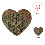 Elegant Clef With Floral Elements On A Background With Damasks Playing Cards (Heart) 