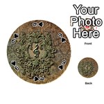 Elegant Clef With Floral Elements On A Background With Damasks Playing Cards 54 (Round)  Front - Spade9