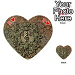 Elegant Clef With Floral Elements On A Background With Damasks Playing Cards 54 (Heart)  Front - Heart2