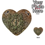 Elegant Clef With Floral Elements On A Background With Damasks Playing Cards 54 (Heart)  Front - Club2