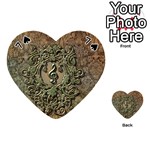 Elegant Clef With Floral Elements On A Background With Damasks Playing Cards 54 (Heart)  Front - Spade7