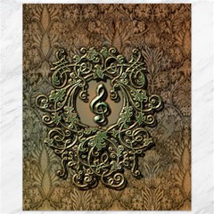 Elegant Clef With Floral Elements On A Background With Damasks Canvas 11  X 14   by FantasyWorld7