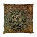 Elegant Clef With Floral Elements On A Background With Damasks Standard Cushion Case (One Side) 