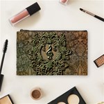Elegant Clef With Floral Elements On A Background With Damasks Cosmetic Bag (Medium) 