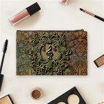 Elegant Clef With Floral Elements On A Background With Damasks Cosmetic Bag (Medium)  Back