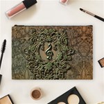 Elegant Clef With Floral Elements On A Background With Damasks Cosmetic Bag (Large) 