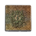 Elegant Clef With Floral Elements On A Background With Damasks Memory Card Reader (Square)