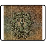Elegant Clef With Floral Elements On A Background With Damasks Fleece Blanket (Medium) 