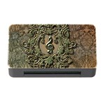 Elegant Clef With Floral Elements On A Background With Damasks Memory Card Reader with CF