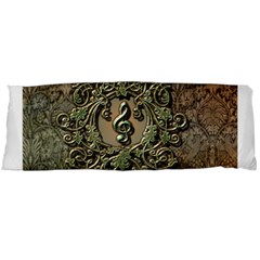 Elegant Clef With Floral Elements On A Background With Damasks Body Pillow Cases (dakimakura)  by FantasyWorld7