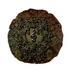 Elegant Clef With Floral Elements On A Background With Damasks Standard 15  Premium Round Cushions