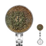 Elegant Clef With Floral Elements On A Background With Damasks Stainless Steel Nurses Watches