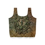Elegant Clef With Floral Elements On A Background With Damasks Full Print Recycle Bags (S) 