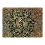 Elegant Clef With Floral Elements On A Background With Damasks Double Sided Flano Blanket (Mini) 