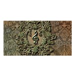 Elegant Clef With Floral Elements On A Background With Damasks Satin Shawl