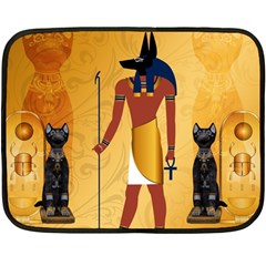 Anubis, Ancient Egyptian God Of The Dead Rituals  Double Sided Fleece Blanket (mini)  by FantasyWorld7