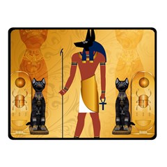 Anubis, Ancient Egyptian God Of The Dead Rituals  Double Sided Fleece Blanket (small)  by FantasyWorld7